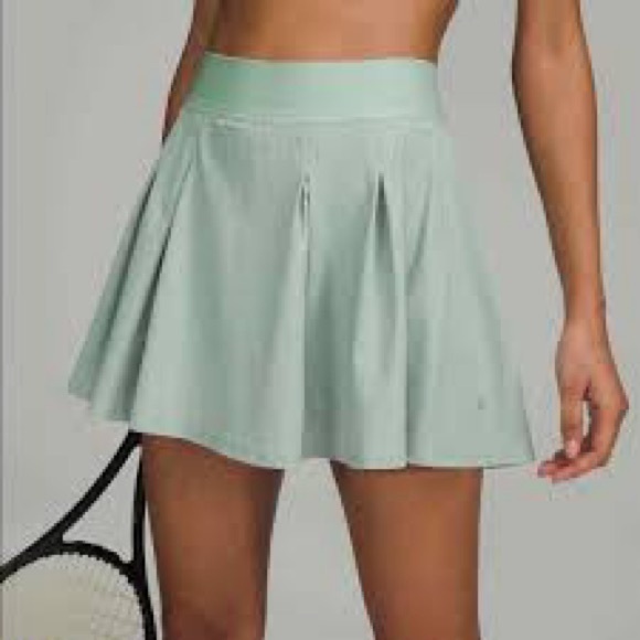 LULULEMON HIGH RISE TENNIS TIME SKIRT/SKORT-SILVER BLUE-size 4 15” - Picture 3 of 10